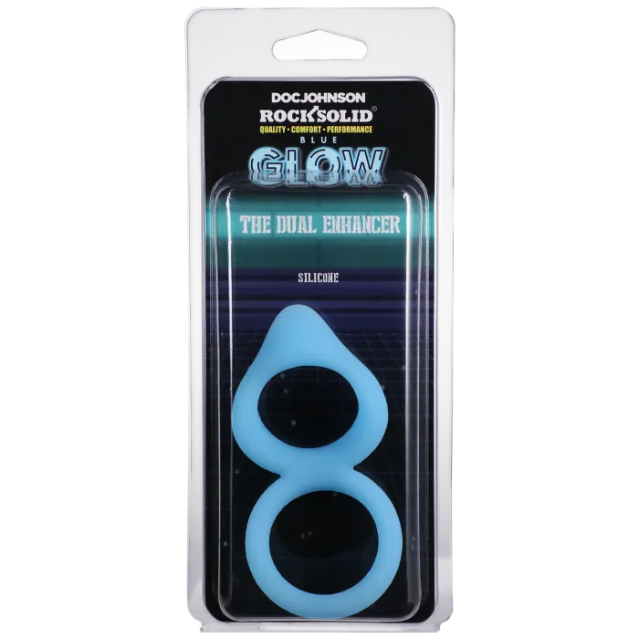 The Classics Rock Solid Dual Enhancer cockring Blue Glow