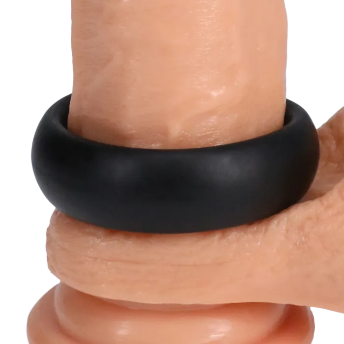 Rock Solid Silicone Collar cockring siliconen medium zwart