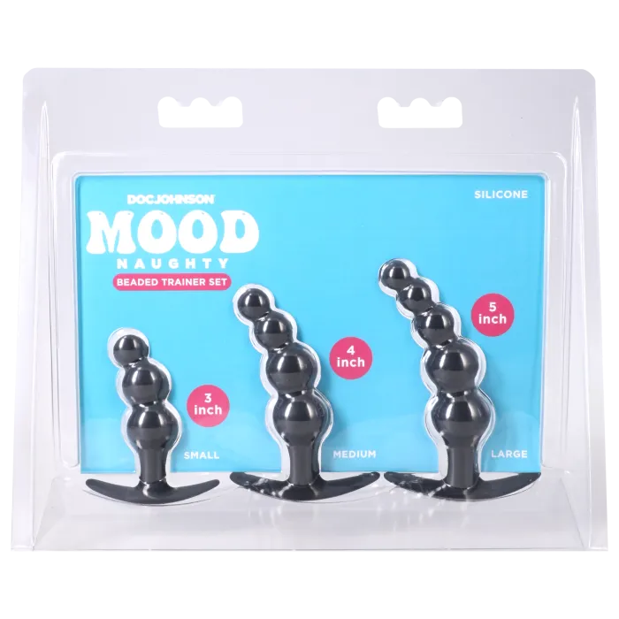 The Classics Mood Beaded butt plug set 3-delig siliconen