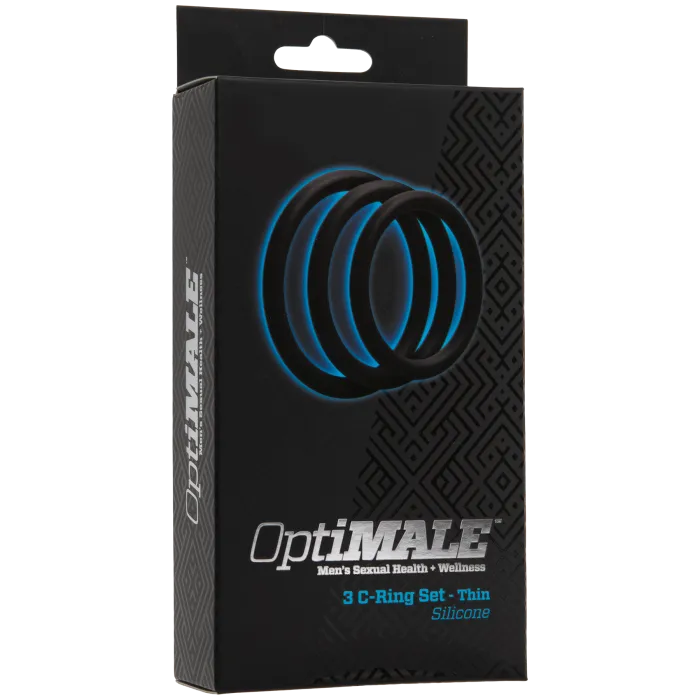 OptiMALE Thin cockring set 3 stuks zwart silicone
