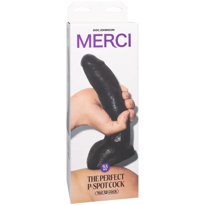 Merci Perfect P-Spot dildo 24cm zwart ULTRASKYN zuignap