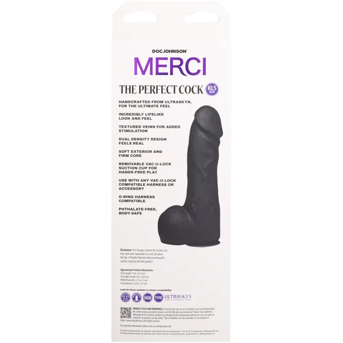 The Classics Merci Perfect Cock 10.5 dildo ULTRASKYN zwart