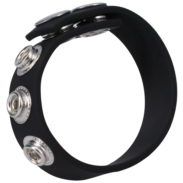 The Classics Rock Solid Silicone 5 Snap cockring zwart