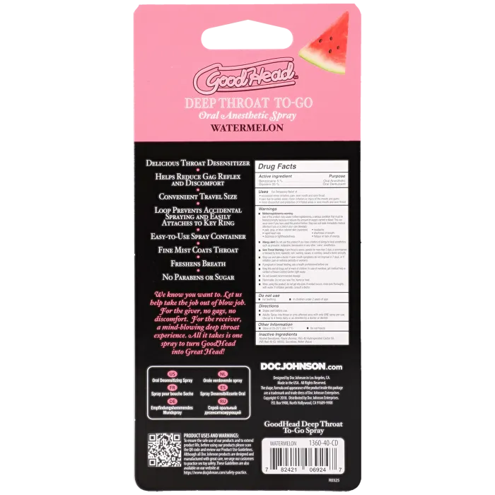 The Classics GoodHead Deep Throat spray watermeloen 9 ml
