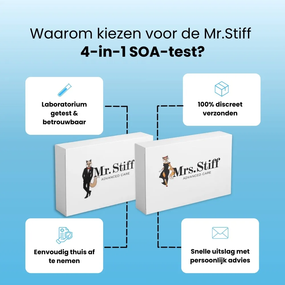 Mrs Stiff SOA test 4 in 1 thuistest chlamydia gonorroe