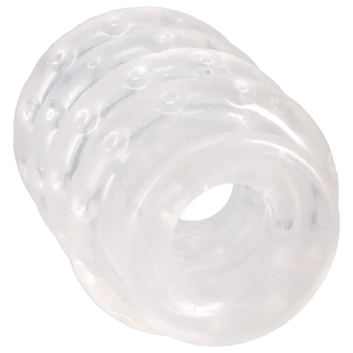 The Classics Rock Solid Ball Stretcher penisringen set Clear TPE