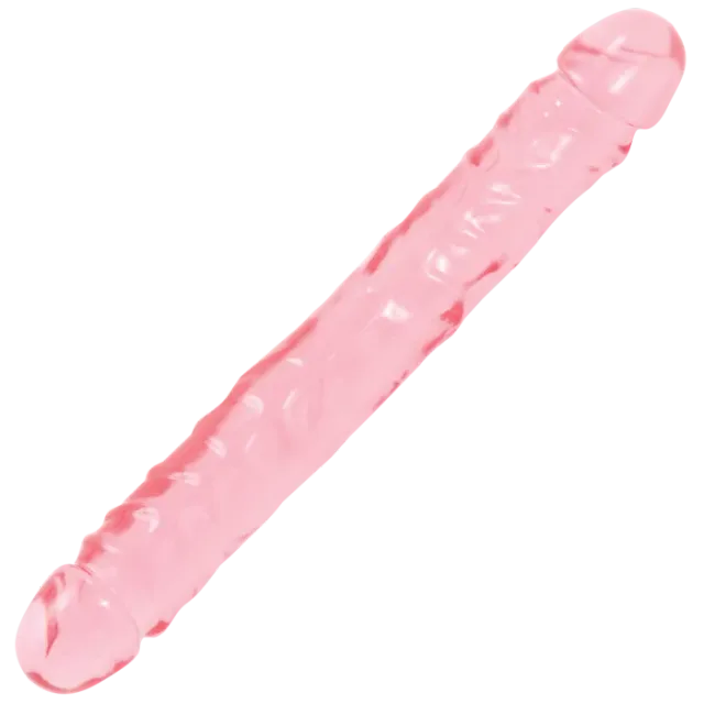 Crystal Jellies Jr Double Dong dildo 30 cm roze flexibel