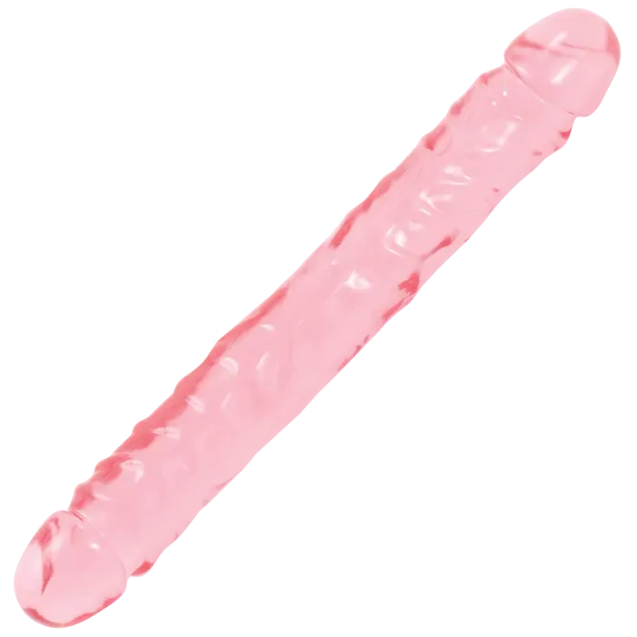 Crystal Jellies Jr Double Dong dildo 30 cm roze flexibel