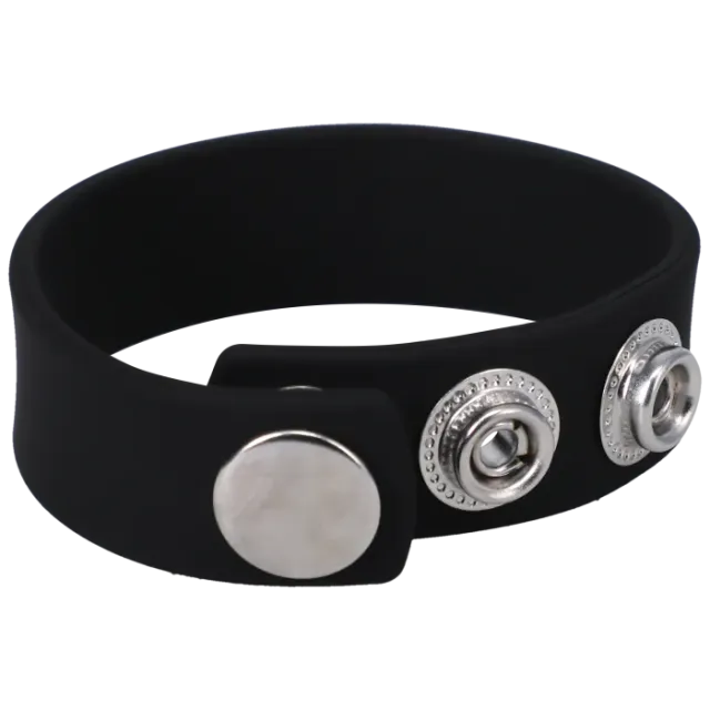 The Classics Rock Solid Silicone 3 Snap cockring zwart verstelbaar