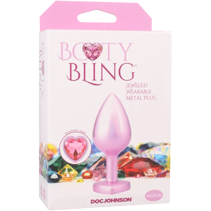 The Classics Booty Bling buttplug medium metaal roze