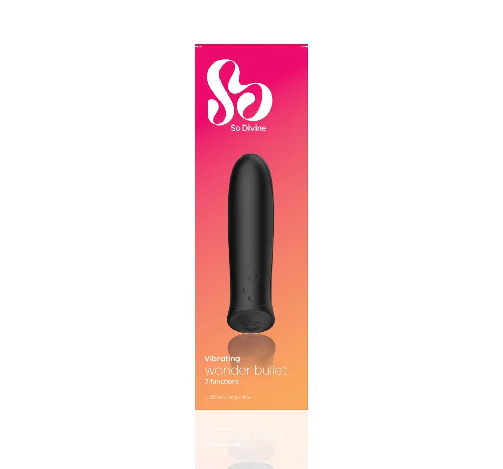 So Divine Wonder bullet vibrator zwart oplaadbaar