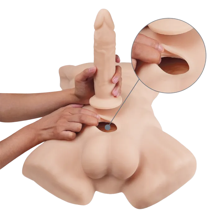 SILEX-D Apollo L torso masturbator 7 inch vanilla siliconen