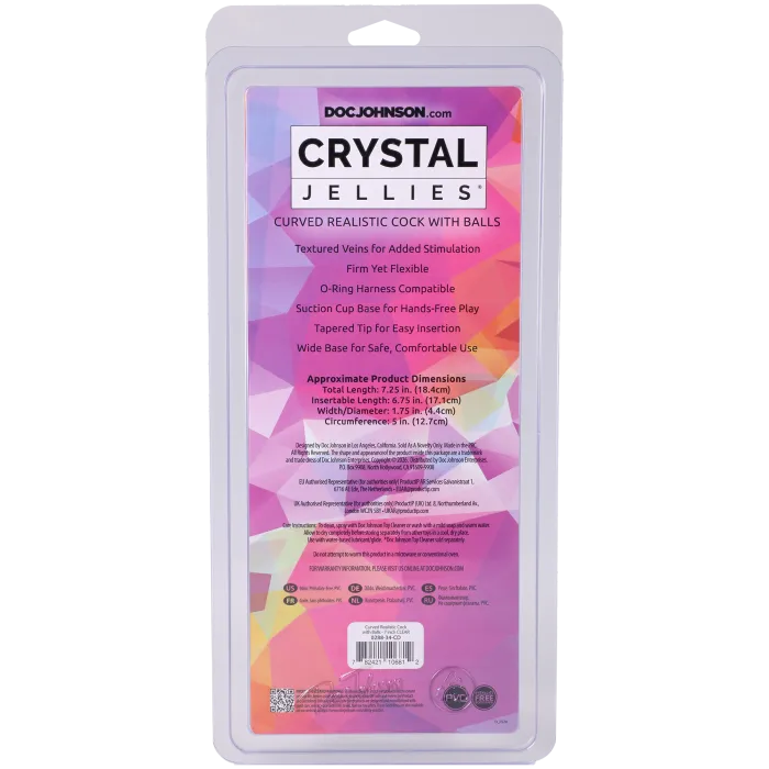The Classics Crystal Jellies 7 Inch dildo clear gebogen