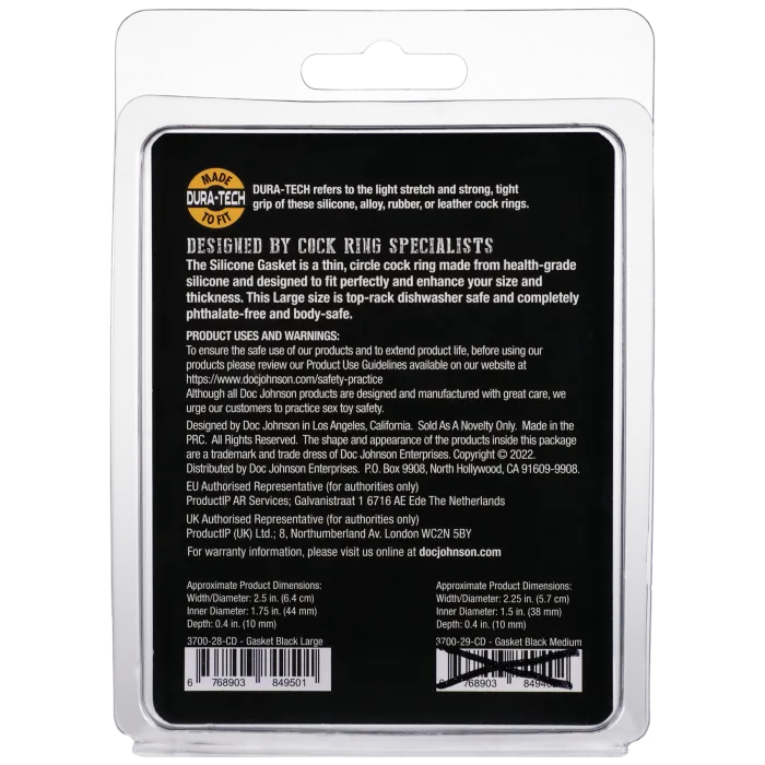 The Classics Rock Solid Silicone Gasket Large cockring siliconen zwart