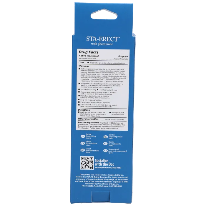 Intimate Enhancements Sta-Erect delay cream 56,6g benzocaine