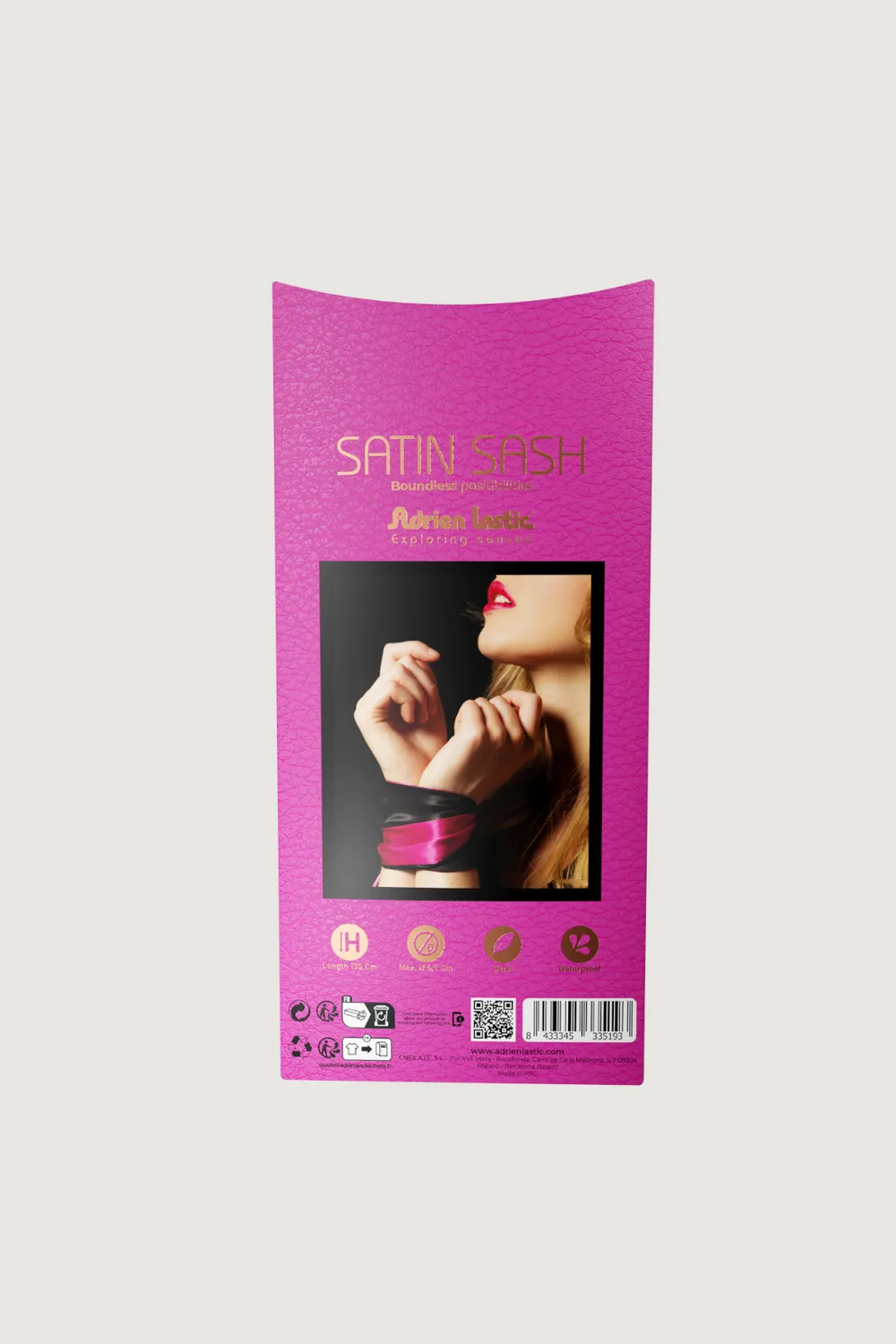 Adrien Lastic Satin Sash bondagelint satijn roze-zwart