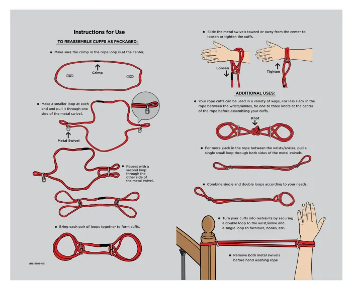 The Classics Japanese Style Bondage enkel- en polsboeien rood katoen