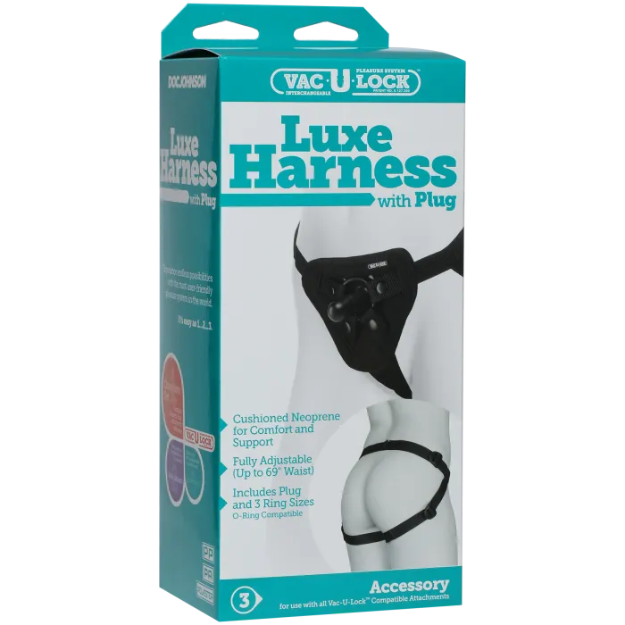The Classics Vac-U-Lock Platinum Luxe harnas met plug