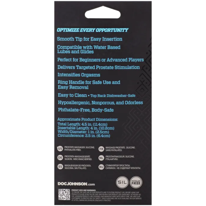 The Classics OptiMALE Smooth prostaat massager silicone zwart