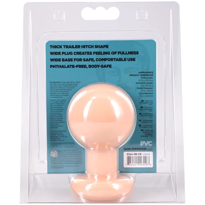The Classics Classic Round buttplug large zwart PVC