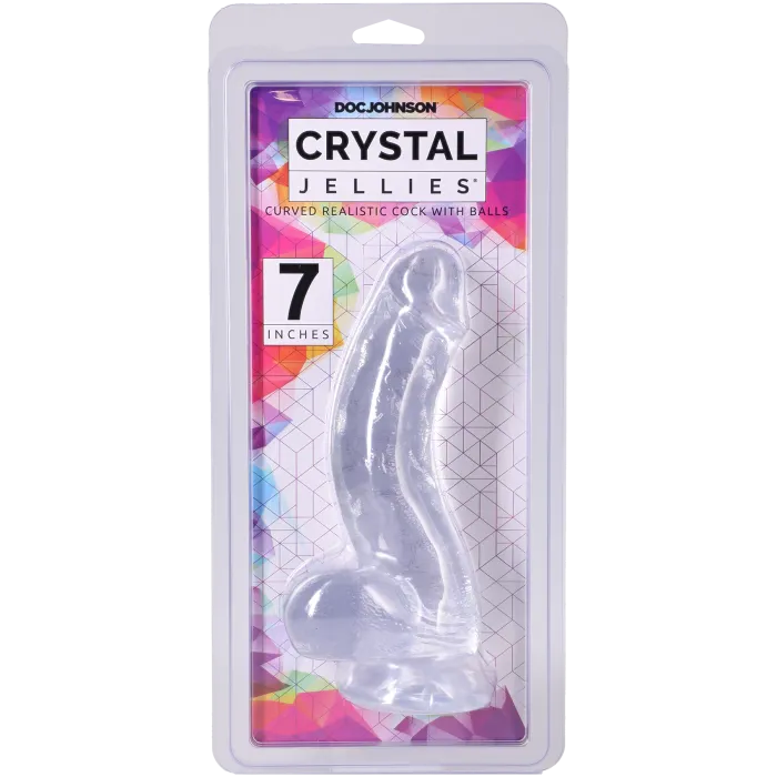 The Classics Crystal Jellies 7 Inch dildo clear gebogen