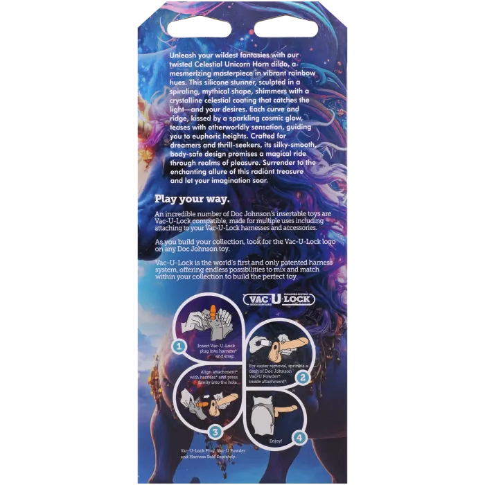 Vac-U-Lock Fantasy Fuckers Celestial Unicorn Horn dildo siliconen