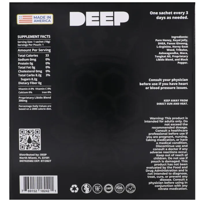 Deep Him Royal Honey honing 1 sachet stimulerend