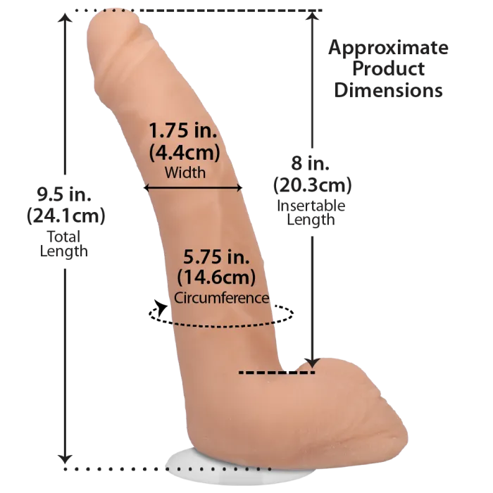 The Classics Signature Cocks Quinton James dildo 9.5 inch zuignap