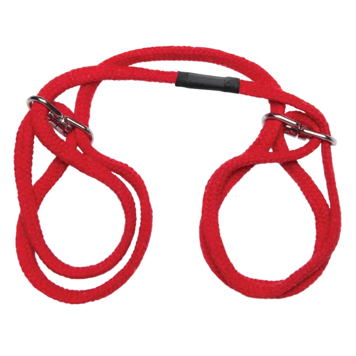 The Classics Japanese Style Bondage enkel- en polsboeien rood katoen