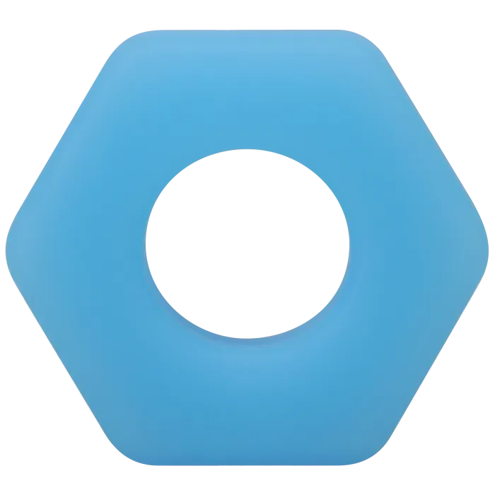 The Classics ROCK SOLID Cog cockring glow blauw silicone