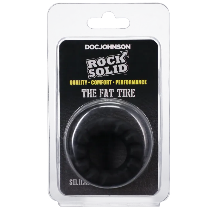Rock Solid Fat Tire siliconen cockring breed zwart