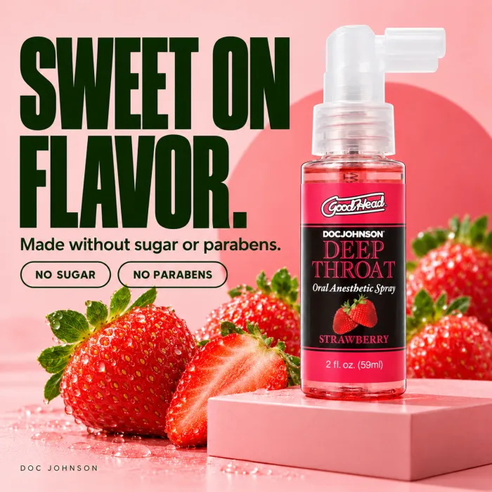The Classics GoodHead Deep Throat spray aardbei 59 ml