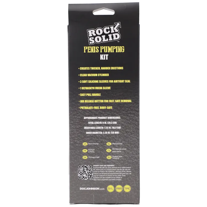 The Classics Rock Solid Penis Pumping Kit penispomp met 4 sleeves