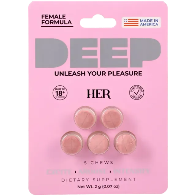 The Classics DEEP Her kauwtabletten 5 stuks aardbei libido