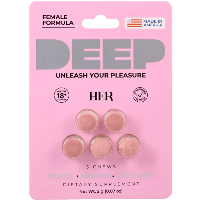 The Classics DEEP Her kauwtabletten 5 stuks aardbei libido