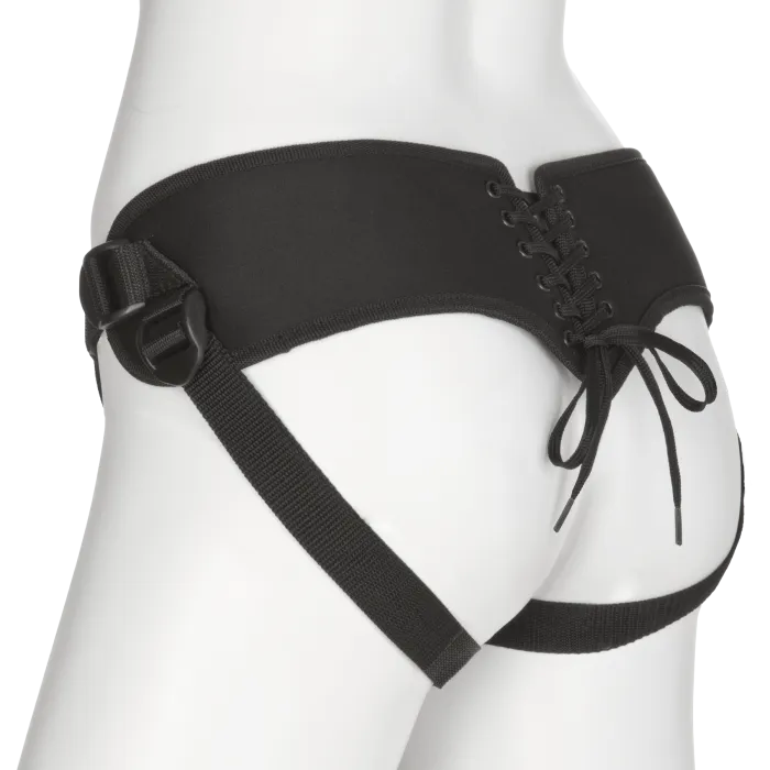 The Classics Vac-U-Lock Platinum Corset Harnas met plug