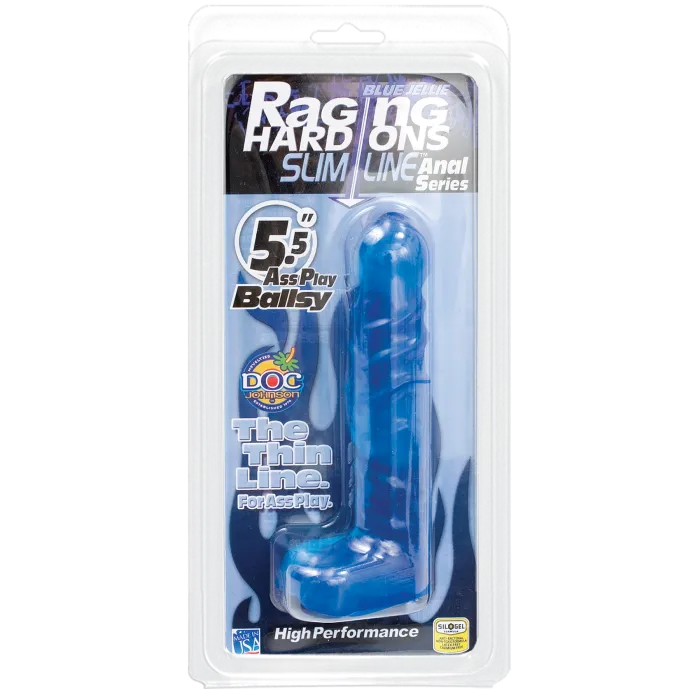 Raging Hard-Ons Slimline 5.5 Inch Ballsy anale dildo blauw