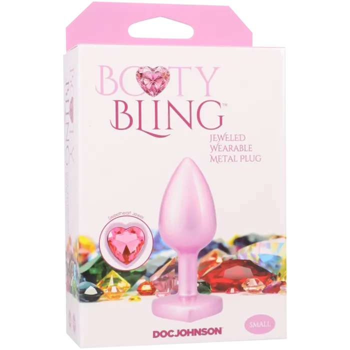 The Classics Booty Bling buttplug metaal small roze hart