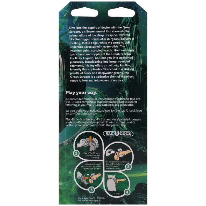 Vac-U-Lock Fantasy Fuckers Green Serpent dildo siliconen