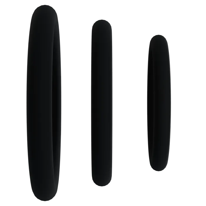 The Classics Rock Solid Tri-Pack siliconen cockring zwart 3 stuks