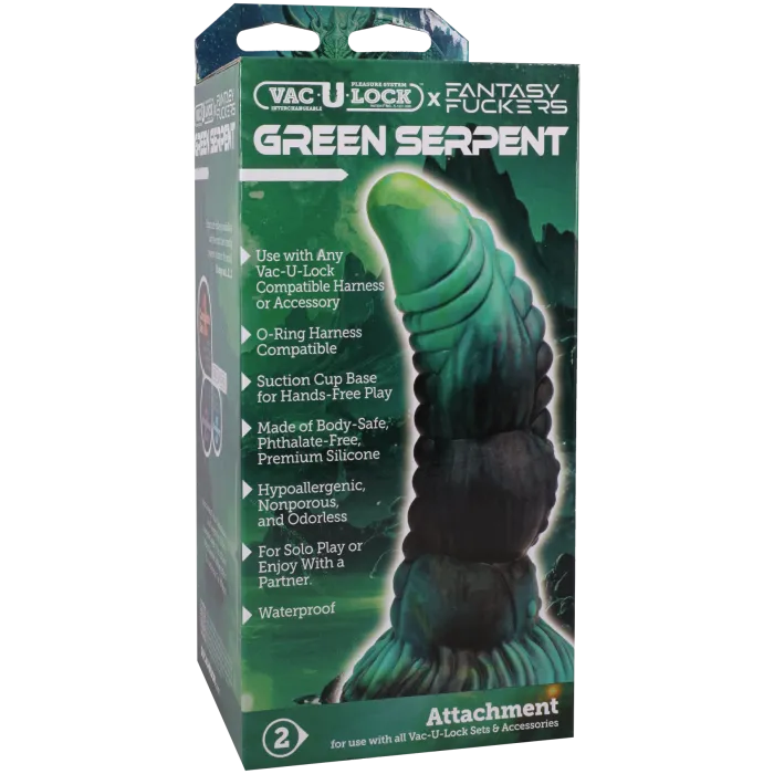 Vac-U-Lock Fantasy Fuckers Green Serpent dildo siliconen