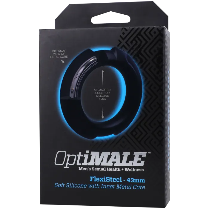 The Classics OptiMALE FlexiSteel cockring 43mm zwart silicone