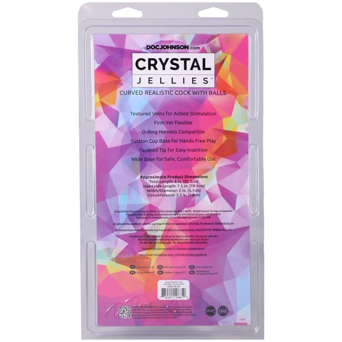 The Classics Crystal Jellies dildo 20cm transparant met zuignap