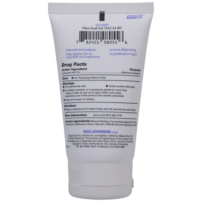 Intimate Enhancements Numb anale gel mint 56g