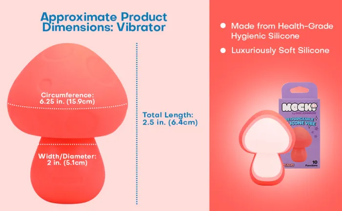 The Classics Mochi Mushroom Vibe vibrator peach oplaadbaar