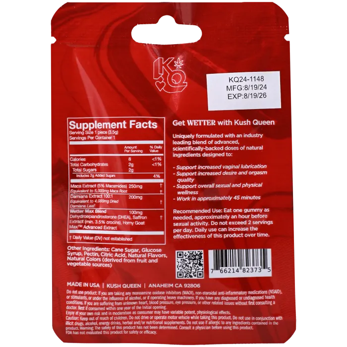 Kush Queen Wetter gummies vrouw 1 stuk stimulerend