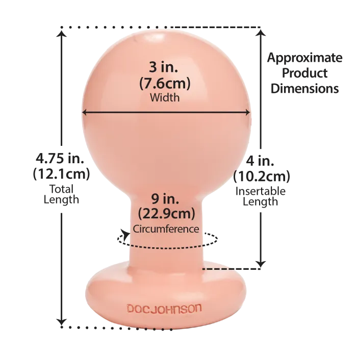 The Classics Classic Round buttplug large zwart PVC