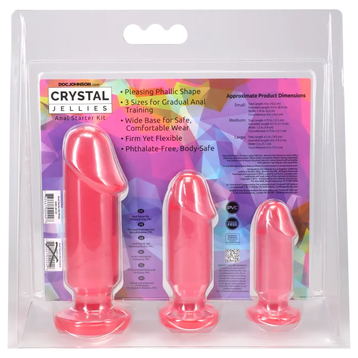 The Classics Crystal Jellies Anal Starter Kit butt plugs roze