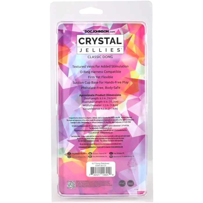 The Classics Crystal Jellies dildo 6,5 inch rainbow