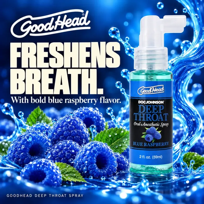 GoodHead Deep Throat Spray keelspray blue raspberry 59 ml verdovend